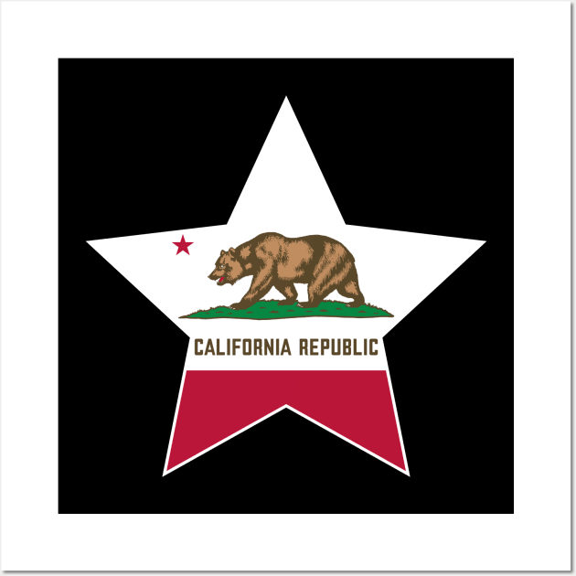 California State Flag Star Wall Art by Realittle